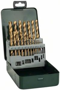 Bosch 19 pcs. HSS-TiN Metal Drill Bit Set (for Metal, Ø 1-10 mm, Accessory Drill Driver)