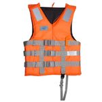 Fisherman’S Adult Life Jacket for Swimming, Boating, Drifting | Quick Lock Buckle | High Visibility Orange | Polyester Nylon Material | Capacity Up to 140 Kg | Floatation Device Vest for Water Sports