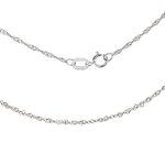 Carissima Gold Women's 9 ct White Gold 1.2 mm Diamond Cut Twist Curb Chain Necklace of Length 41 cm/16 Inch