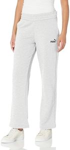 PUMA Women's Essentials Straight Leg Sweatpants, Light Gray Heather, X-Small