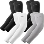 YQXCC 4 Pairs UV Sun Protection Arm Sleeves - Tattoo Cover Up - UPF 50 Sports Compression Cooling Sleeve for Men & Women