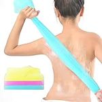 WLLHYF Exfoliating Washcloth Japanese Exfoliating Bath Towel Nylon Body Back Shower Scrubber Beauty Washcloth African Net Loofah Exfoliator Sponge Brush Remove Dead Skin (Blue+Pink+Yellow)