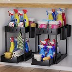 AIXPI Under Sink Storage Kitchen Organiser, Bathroom Storage 2 Tier Pull Out Kitchen Storage Cupboard Organiser Under Sink shelf, Home Organisation for Cabinet 2Pack