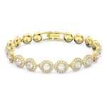 Swarovski Angelic bracelet, Round cut, White, Gold-tone plated