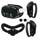 OOAVR VR Headset Protective Accessory Set for Meta Quest 3 Accessories,VR Controller Grips Cover,VR Shell Cover,VR Silicone Face Pad,VR Thumbstick Covers