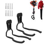 Juformin Garden Power Tool Hanger, Garage Wall Hooks, Weedeater Rack, String Trimmer Hanger, Weedeater Hanger, Utility Hooks for Garage Tool Organizers and Storage Black-2 Pcs