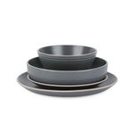 Stone lain Lauren Stoneware Dinnerware Crockery Set, 16-Piece Service for 4, Charcoal