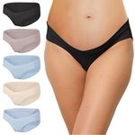 INNERSY Maternity Briefs Under Bump Postpartum Underwear Womens Cotton Knickers Multipack 5 (UK10, Classic Colors)