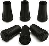 Oldhill 6-Pack Replacement Rubber Tips (Longer Caps) - Fits Most Hiking Sticks, Trekking Poles, Walking Canes