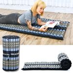 Leewadee - Foldable Floor Mattress - Japanese Roll Up Futon -Trifold Tatami Mat- Guest Floor Bed - Camping Mattress - Thai Massage Mat, Kapok Filled, Blue