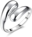 Diamday 925 Sterling Silver Rings for Women Adjustable Silver Thumb Rings Open Silver Knuckle Rings Teardrop Chunky Ring-8