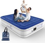 Luxchoice Queen Air bed with Built-in Electric Pump Inflatable Mattress Blow Up Bed in 3 Mins Fast Self-Inflation/Deflation Guest Air Mattress for Camping Home Moving Travel