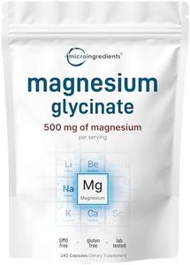 Magnesium Glycinate 500mg Per Serving, 240 Capsules | Potent Elemental Form, 100% Chelated, High Absorption | Healthy Muscle, Bones, & Mood Support Supplement | Non-GMO