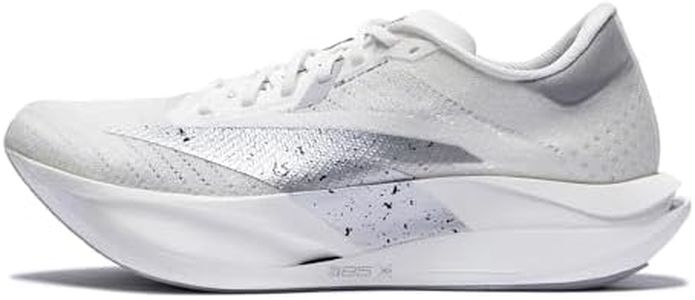 ANTA C202 7 Men’s Long-Distance Performance Running Sneakers, Marathon Carbon-Plate Design, Breathable Mesh & TPU Upper,White/Silver,9.5