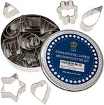 Ultra Cuisine Mini Cookie Cutter Shapes Set - 24 Small Molds To Cut Out Pastry Dough Pie Crust & Fruit - 304 Durable Stainless Steel Cutters - Cut Tiny Heart Shapes - Bake Like A Pro For A Lifetime