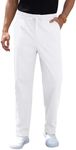 RQP Mens Linen Pants Drawstring Casual Pants Lighting Beach Pants Baggy Dress Trousers,White M