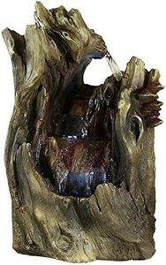 Sunnydaze Cascading Caves 14-Inch Indoor Tabletop Water Fountain with LED Lights - Electric Submersible Pump - Resin