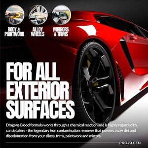 Pro-Kleen Dragon's Blood Fallout Remover 5L – Iron Contamination Cleaner, pH Neutral for Wheels, Paintwork, Glass
