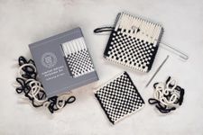 Harrisville Designs Friendly Loom 50th Anniversary Traditional 7" Potholder Loom Kit with Black and White Cotton Loops Make 4 Potholders, Weaving Crafts for Kids & Adults, Made in The USA