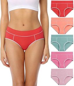 wirarpa Bragas Mujer Cintura Midi Algodón Braguitas Multicolore 5 Pack Talla XL