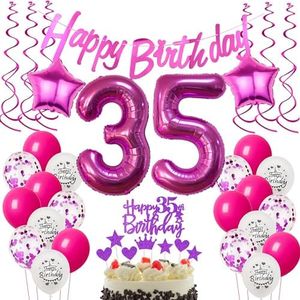 decoración 35 años Mujer cumpleaños Rosas globos 35 cumpleaños Mujer decoracion regalo para 35 años cumpleaños Mujer Rosa cumpleaños 35 años Mujer globos Decoración para Tartas 35 Mujer cumpleaños