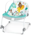 Bright Starts Wild Vibes Infant to Toddler Rocker with Vibrations, Unisex, Newborn +