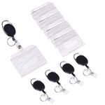 Vicloon Retractable Badge Reel Clip with ID Card Holder Badge Buddy Kit for Key Ring and ID Card (5PCS)