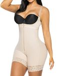 YIANNA Fajas Colombianas Shapewear for Women Postpartum Firm Tummy Control Body Shaper Butt Lifter Bodysuit Thigh Slimmer Full Shaping Shorts Underwear Beige 7212 M