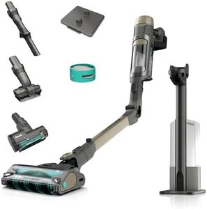 Shark PowerDetect Akku-Staubsauger mit Absaugstation, bis 70 Min. Laufzeit, kabellos, beutellos, für Tierhaare, Allergiker, Teppich und Hartböden, DuoClean Detect, Reverse Clean, Gold, IP3253EUT