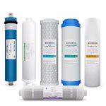 Max Water 10 Stage Reverse Osmosis 6 filter replacement set, 5 in 1 alkaline, Polypropylene Sediment, GAC Carbon, CTO, Inline Carbon & 50 GPD Membrane