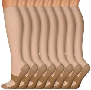 Iseasoo Copper Compression Socks (15-20 mmHg) for Men & Women - Running, Hiking, Cycling, Travel - Improves Circulation（S/M）