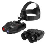 Night Vision Goggles Head Mounted, Hands Free Infrared Night Vision Binoculars 984FT, USB Rechargeable Night Vision Goggles with Head Strap, 5X Digital Zoom, 32GB SD Card, Compatible with Helmett