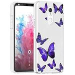 Vavies Case for LG Stylo 5 Case, Stylo 5V/Stylo 5X/Stylo 5 Plus Case for Girls, Slim Shockproof Clear Pattern Soft Flexible TPU Back Phone Protective Cover Cases for LG Stylo 5 (Purple Butterfly)