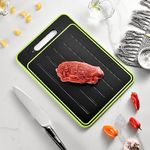 Cutting Board Double-Sided Aluminum Alloy Fast Thawing Meat Defrosting Tray with Knife Sharpener Non-Slip Kitchen Chopping Board for Meat Vegetable Fruit Dishwasher Safe