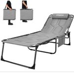 KingCamp Oversize Padded Sun Lounger Garden 5-Position Adjustable Backrest 78.7x26.7in Folding Sun Loungers for Heavy People Sun Bed with Pillow Lounge Chair for Camping Patio Pool Indoor Outdoor