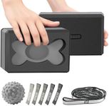 HAPBEAR Yoga Blocks 2 Pack - 9x6x3in High-Density EVA Foam with Non-Slip Textured Surface, Supportive for Deep Stretching & Lightweight - Ideal for Yoga, Pilates, Stretching Exercises