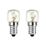 Klarlight 2 Pack Oven Bulb 25W E14 Incandescent Bulbs Dimmable Warm White 2400-2600K 300 Temperature Heat Resistant SES Small Edison Screw 360 Degree for Microwave, Fridge, Oven, Salt Lamp, Freezers