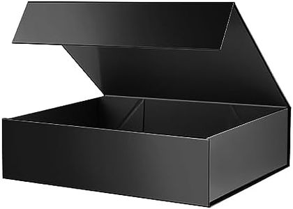 MALICPLUS Gift Box 33x24.64x8.64 CM, Large Gift Box with Lid, Groomsman Box, Sturdy Gift Box, Collapsible Gift Box with Magnetic Closure (Glossy Black)