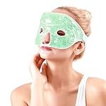 NEWGO Cold Face Eye Mask Ice Pack for Face Reusable, Hot Cold Therapy Cold Face Mask Ice Pack for Migraines, Headache, Stress, Redness, Puffiness, Acne - Green