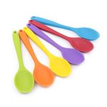 6 Pcs Silicone Spoon,Serving Spoon Nonstick Kitchen Spoon,Heat-Resistant Silicone Kitchen Utensil Set for Cooking Baking Mixing