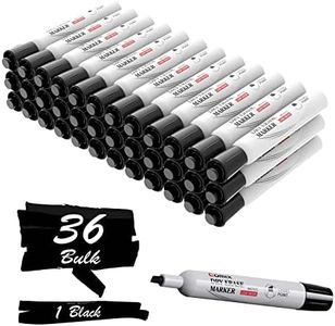 Comix Black Dry Erase Markers, Chisel Tip Whiteboard Markers, 36 Bulk Black Colors Low Odor Markers for Classroom, Teachers, Office, School Supplies