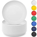 Berglander White Plastic Plates Set of 12 Pieces 9", Reusable and Sturdy Unbreakable Dinner Plates, Salad Plates, Pasta Bowls, Dishes for Home, Kid, Light Weight Easy Carry for Picnic, Camping