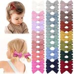 Oaoleer Baby Hair Clips, 40PCS Fully Lined Hair Bows for Girls Toddler Babies Kids Baby, Non Slip Tiny Hair Accessories for Infants Toddlers Kids Children Little Girls (Hair Bows-B)