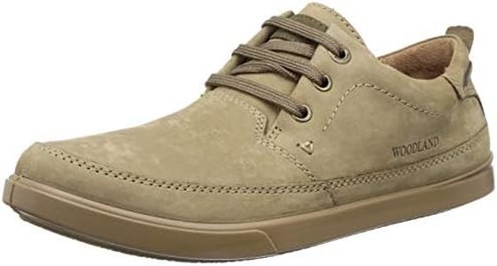 Woodland Men's Khaki Leather Casual Shoes - 10 UK/India (44 EU)