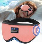 LC-dolida Sleep Mask with Headphones Bluetooth V5.4, 3D Sleeping Headphones Breathable for Women Men, Eye Mask Cotton Washable Sleeping Mask with Microphone for Travel/Naps/Yoga/Meditation