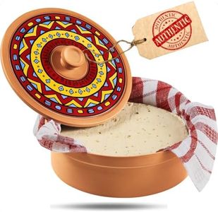 Mexican Terracotta Tortilla Warmer, Authentic Terra Cotta Tortilla Holder w Warmer Cloth, Natural Clay Heater & Tortillero - Hold 8 inch Dozen Flour Tortillas, Versatile Warmer for Roti Bread Pancakes