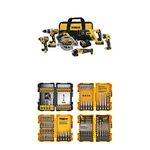 DEWALT DCK695P2 6 Tool Combo Kit with DEWALT DWA2FTS100 Screwdriving and Drilling Set 100 Piece