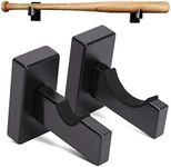 TOBWOLF 2PCS Baseball Bat Display Case, Baseball Bat Hanger Holder, Wall Mount Baseball Bat Horizontal Rack, Baseball Bat Bracket - Black