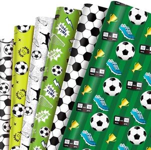 JOINFANXIN 12 Football Wrapping Paper, Gift Wrapping Paper for Kids Birthdays, Holiday Parties, DIY Crafts (27 x 20 inches each)