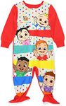 CoComelon Toddler Infant Footed Blanket Sleeper Pajamas (3T, Red)